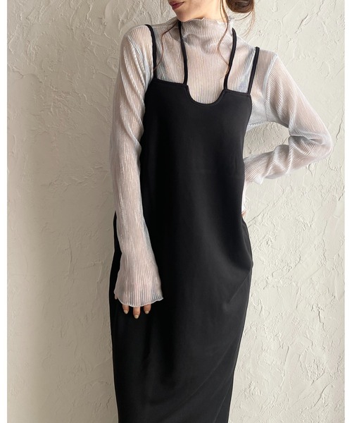 She's Closet(シーズクローゼット)の「ハイネックメロウフリルプリーツ長袖グリッターラメシアートップス(Tシャツ/カットソー・レディース・シルバー×ブルー/ブラック/ベージュ・FREE)」の15枚目の写真