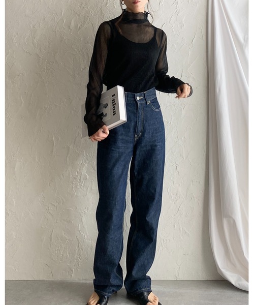 She's Closet(シーズクローゼット)の「ハイネックメロウフリルプリーツ長袖グリッターラメシアートップス(Tシャツ/カットソー・レディース・シルバー×ブルー/ブラック/ベージュ・FREE)」の12枚目の写真