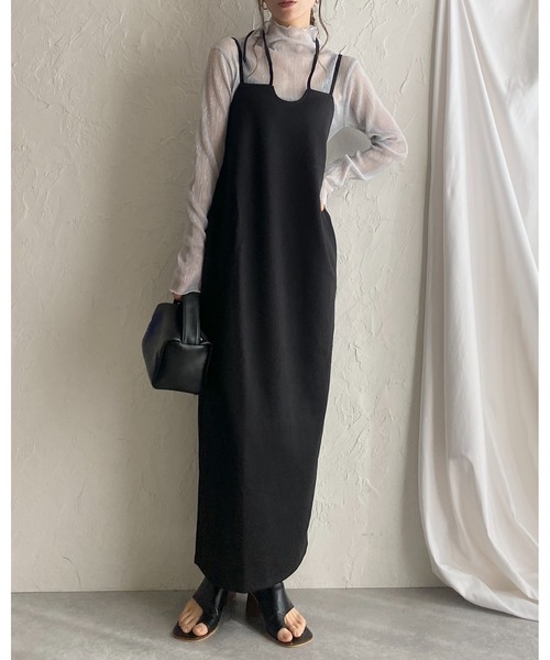 She's Closet(シーズクローゼット)の「ハイネックメロウフリルプリーツ長袖グリッターラメシアートップス(Tシャツ/カットソー・レディース・シルバー×ブルー/ブラック/ベージュ・FREE)」の6枚目の写真