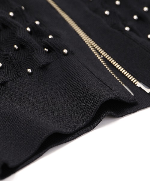 ADAM ET ROPE'(アダムエロペ)の「パターンニットメタルカーディガン(カーディガン/ボレロ・レディース・ホワイト/ブラック/ライトグレー・FREE)」の17枚目の写真