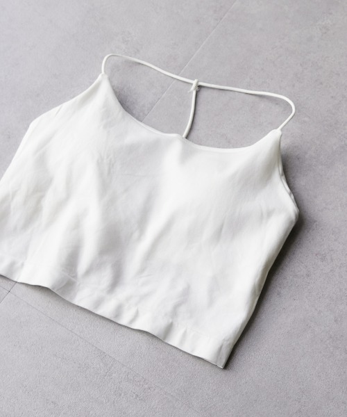 QFORON（キュフォロン）の「バックIラインカップ付きキャミソール（キャミソール・レディース・カーキ/ブラック/ブラウン/ホワイト・M）」の2枚目の写真