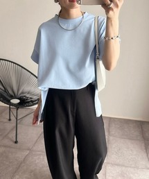 Emma Taylor | 再入荷！【着ごこちシリーズ】サイドZIPクルーネックプルオーバー(Tシャツ/カットソー)