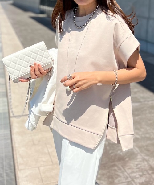 ライトダンボールサイドZIPクルーネックプルオーバー Emma