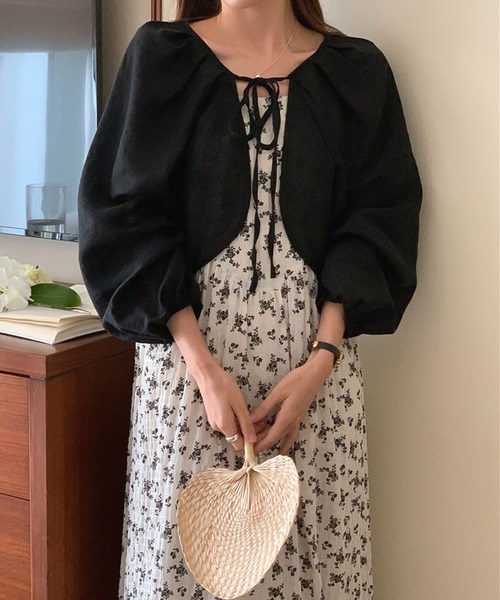 LAFFMO（ラフモ）の「シフォンボレロ＆フラワーロングワンピース（ワンピース・レディース・ホワイト/ブラック・F）」の4枚目の写真