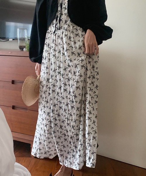 LAFFMO（ラフモ）の「シフォンボレロ＆フラワーロングワンピース（ワンピース・レディース・ホワイト/ブラック・F）」の5枚目の写真