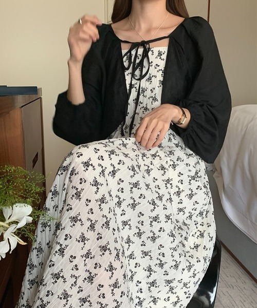 LAFFMO（ラフモ）の「シフォンボレロ＆フラワーロングワンピース（ワンピース・レディース・ホワイト/ブラック・F）」の13枚目の写真