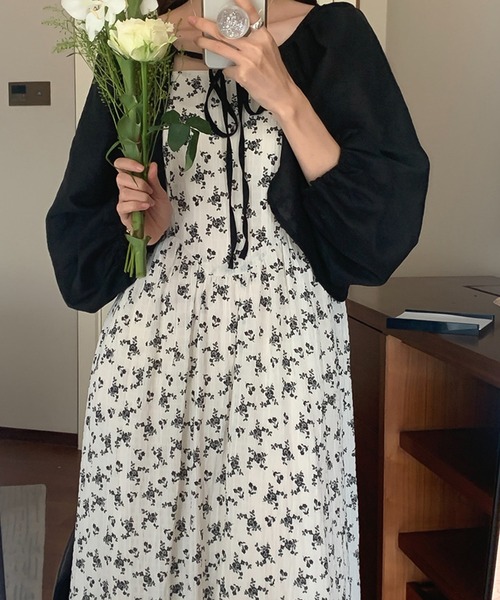 LAFFMO（ラフモ）の「シフォンボレロ＆フラワーロングワンピース（ワンピース・レディース・ホワイト/ブラック・F）」の14枚目の写真