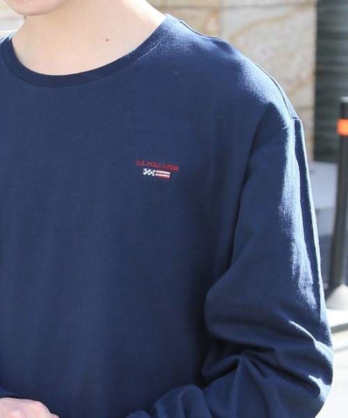 U.S. POLO ASSN.(ユーエスポロアッスン)の「【U.S. POLO ASSN.】Classical Flag long sleeve Tee / クラシカルフラッグ ワンポイント刺繍 ロンTシャツ(Tシャツ/カットソー・レディース・ホワイト/ネイビー/ブラック・L/M/S/XL)」の2枚目の写真