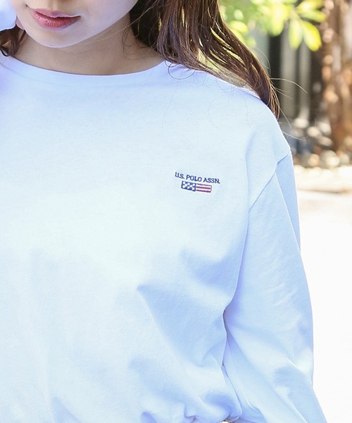 U.S. POLO ASSN.(ユーエスポロアッスン)の「【U.S. POLO ASSN.】Classical Flag long sleeve Tee / クラシカルフラッグ ワンポイント刺繍 ロンTシャツ(Tシャツ/カットソー・レディース・ホワイト/ネイビー/ブラック・L/M/S/XL)」の1枚目の写真