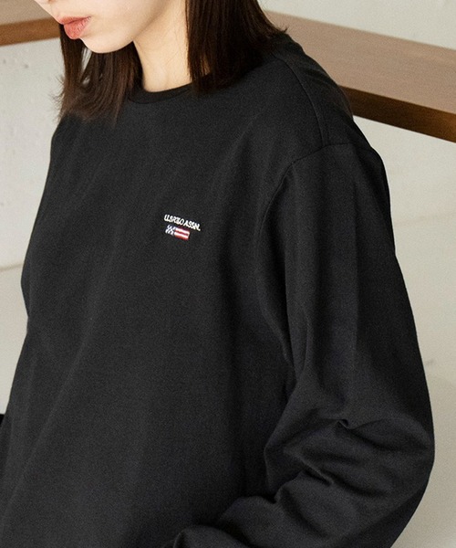 U.S. POLO ASSN.(ユーエスポロアッスン)の「【U.S. POLO ASSN.】Classical Flag long sleeve Tee / クラシカルフラッグ ワンポイント刺繍 ロンTシャツ(Tシャツ/カットソー・レディース・ホワイト/ネイビー/ブラック・L/M/S/XL)」の3枚目の写真