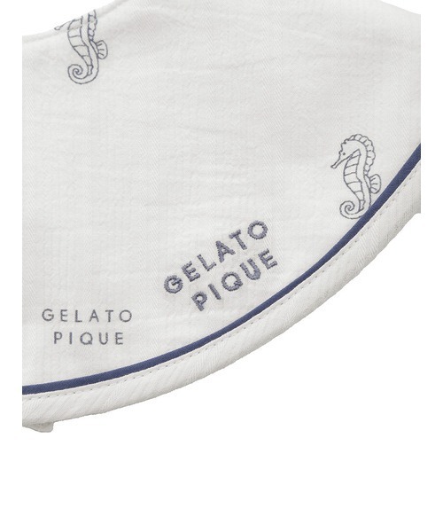 gelato pique（ジェラートピケ）の「【BABY】タツノオトシゴ柄スタイ（スタイ/よだれかけ・キッズ・オフホワイト・FREE）」の5枚目の写真