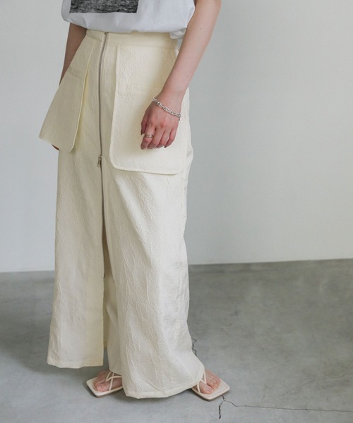 select MOCA(セレクトモカ)の「フロントジップジャガードスカート(スカート・レディース・ブラック/アイボリー・LARGE/MEDIUM)」の1枚目の写真