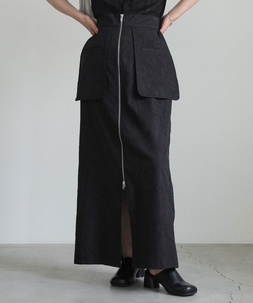select MOCA(セレクトモカ)の「フロントジップジャガードスカート(スカート・レディース・ブラック/アイボリー・LARGE/MEDIUM)」の2枚目の写真