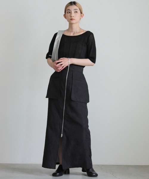select MOCA(セレクトモカ)の「フロントジップジャガードスカート(スカート・レディース・ブラック/アイボリー・LARGE/MEDIUM)」の3枚目の写真