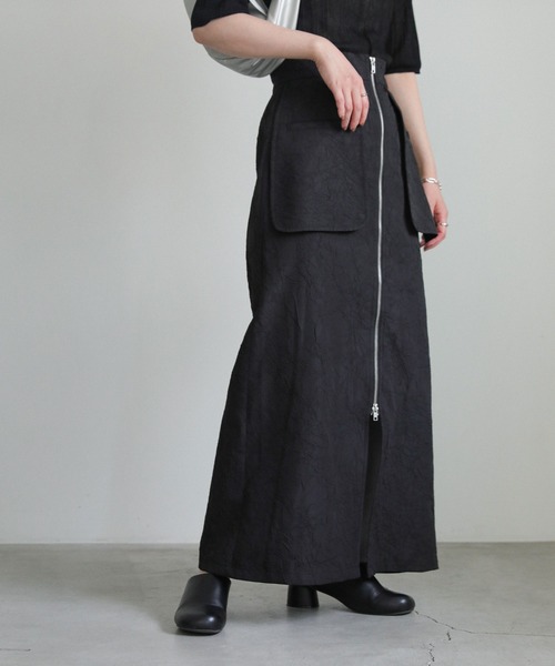 select MOCA(セレクトモカ)の「フロントジップジャガードスカート(スカート・レディース・ブラック/アイボリー・LARGE/MEDIUM)」の5枚目の写真