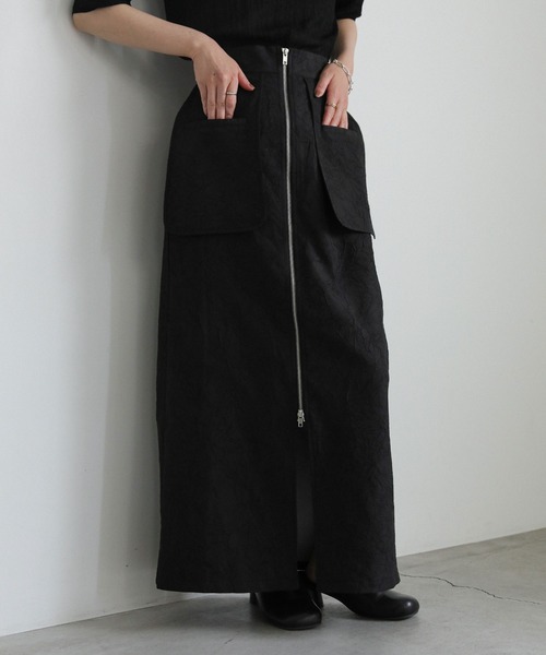 select MOCA(セレクトモカ)の「フロントジップジャガードスカート(スカート・レディース・ブラック/アイボリー・LARGE/MEDIUM)」の7枚目の写真
