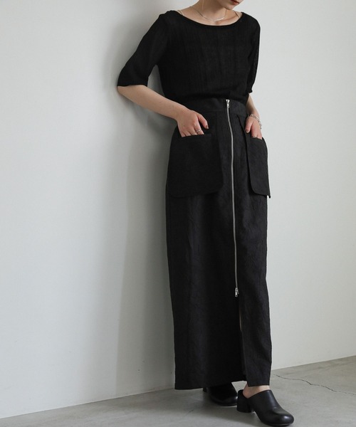 select MOCA(セレクトモカ)の「フロントジップジャガードスカート(スカート・レディース・ブラック/アイボリー・LARGE/MEDIUM)」の11枚目の写真