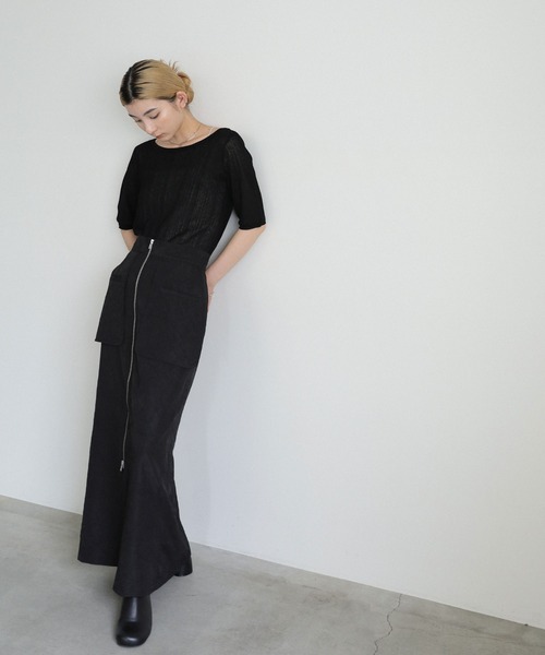 select MOCA(セレクトモカ)の「フロントジップジャガードスカート(スカート・レディース・ブラック/アイボリー・LARGE/MEDIUM)」の15枚目の写真
