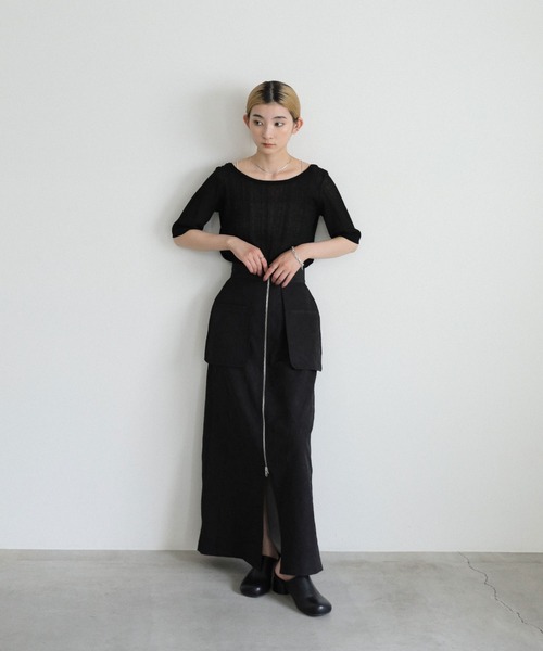 select MOCA(セレクトモカ)の「フロントジップジャガードスカート(スカート・レディース・ブラック/アイボリー・LARGE/MEDIUM)」の8枚目の写真