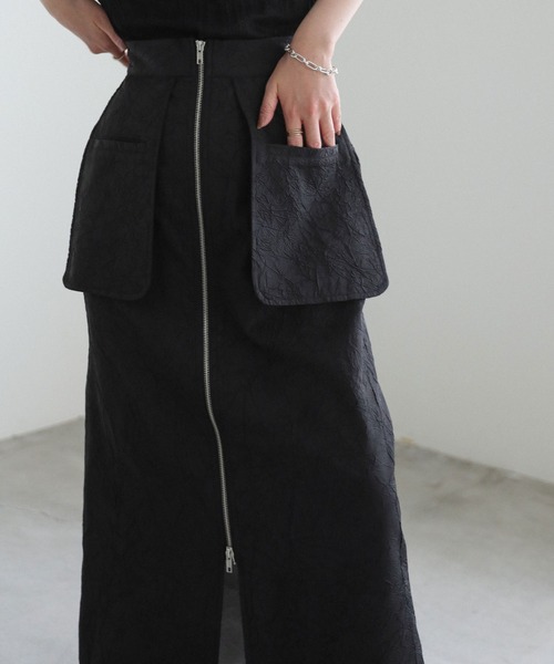 select MOCA(セレクトモカ)の「フロントジップジャガードスカート(スカート・レディース・ブラック/アイボリー・LARGE/MEDIUM)」の14枚目の写真