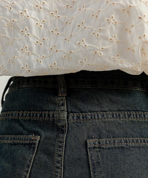 DAY CLOSET（デイ クローゼット）の「【大きいサイズ有】ヴィンテージライクステッチデニムワイドパンツ レディース（デニムパンツ・レディース・ダークインディゴブルー/ブルー・XL/L/M/S/2XL）」の22枚目の写真