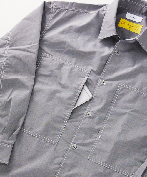 JOURNAL STANDARD relume(ジャーナルスタンダード レリューム)の「”UNIFORM”ブロードユーティリティシャツ(シャツ/ブラウス・メンズ・ブラック/ブルー系その他/ブルー・LARGE/MEDIUM)」の1枚目の写真