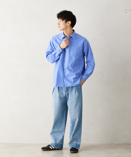 JOURNAL STANDARD relume(ジャーナルスタンダード レリューム)の「”UNIFORM”ブロードユーティリティシャツ(シャツ/ブラウス・メンズ・ブラック/ブルー系その他/ブルー・LARGE/MEDIUM)」の7枚目の写真
