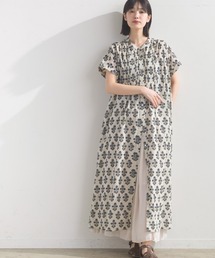 OMNES（オムネス）の「コットンボイル総柄半袖シャツワンピース（シャツワンピース）」