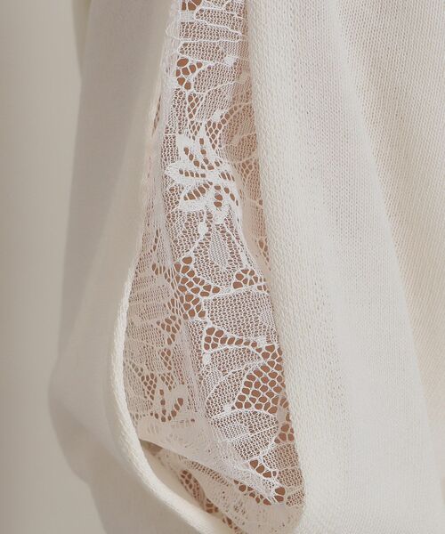 ITS'DEMO（イッツデモ）の「◆【UV／洗える／アンチピリング／通勤】袖スリットレースニット（ニット/セーター・レディース・オフホワイト/ブラック/サックスブルー/ベビーピンク・40/38）」の8枚目の写真