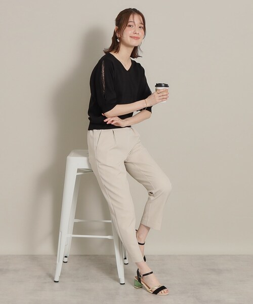 ITS'DEMO（イッツデモ）の「◆【UV／洗える／アンチピリング／通勤】袖スリットレースニット（ニット/セーター・レディース・オフホワイト/ブラック/サックスブルー/ベビーピンク・40/38）」の11枚目の写真