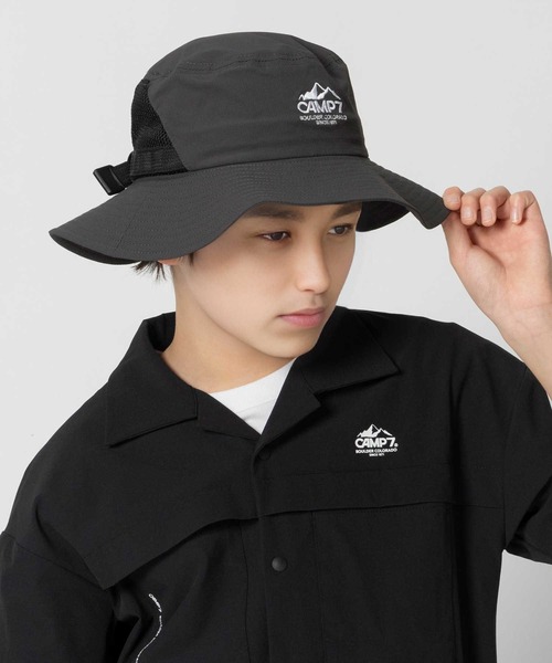 CAMP7（キャンプセブン）の「【CAMP7】2WAY メッシュハット（ハット・キッズ・ダークグレー/ベージュ・フリー）」の2枚目の写真