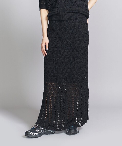 ★monn★BEAUTY&YOUTH テープニット スカート BEAUTY&YOUTH UNITED ARROWS（ビューティーアンドユース