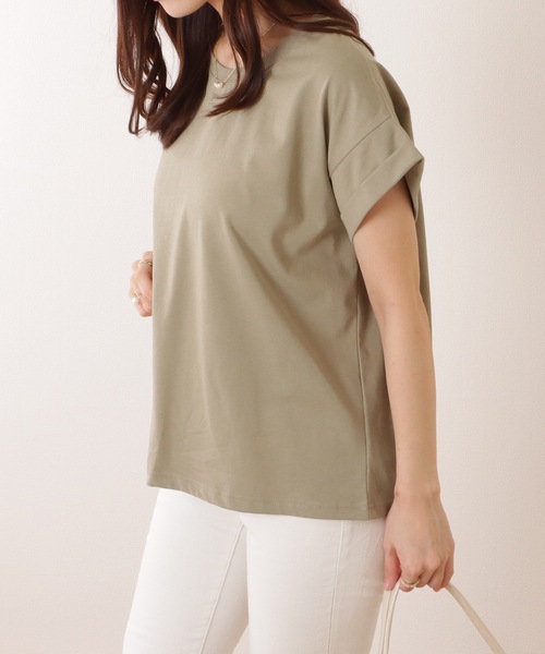 Lace Ladies(レースレディース)の「ソリッドカラー クルーネック ベーシック 半袖 プルオーバー(Tシャツ/カットソー・レディース・ブルー/ベージュ/ホワイト/グリーン/ピンク・M/L)」の10枚目の写真