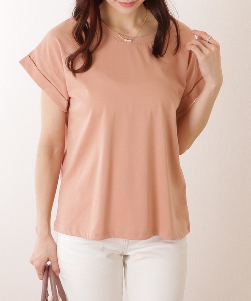 Lace Ladies(レースレディース)の「ソリッドカラー クルーネック ベーシック 半袖 プルオーバー(Tシャツ/カットソー・レディース・ブルー/ベージュ/ホワイト/グリーン/ピンク・M/L)」の16枚目の写真