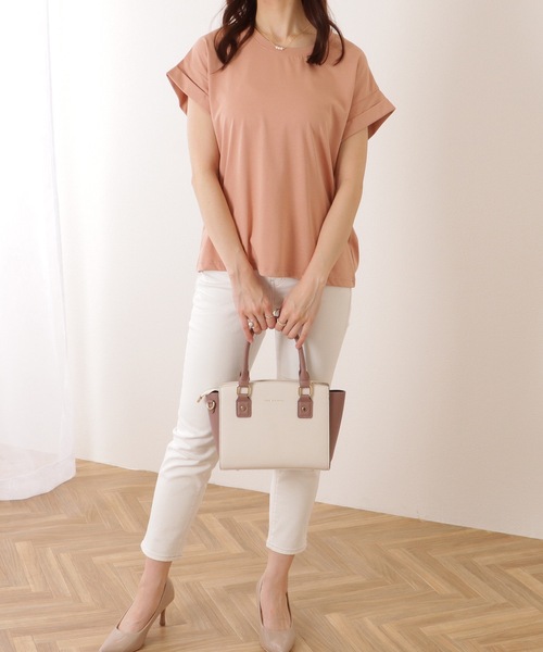 Lace Ladies(レースレディース)の「ソリッドカラー クルーネック ベーシック 半袖 プルオーバー(Tシャツ/カットソー・レディース・ブルー/ベージュ/ホワイト/グリーン/ピンク・M/L)」の18枚目の写真