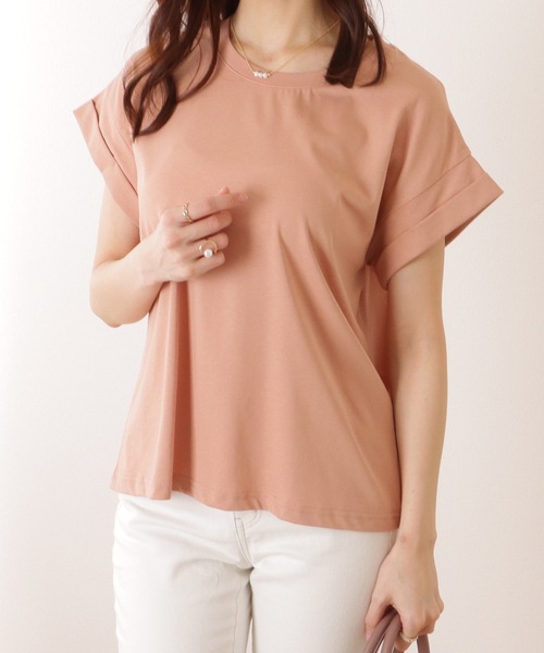 Lace Ladies(レースレディース)の「ソリッドカラー クルーネック ベーシック 半袖 プルオーバー(Tシャツ/カットソー・レディース・ブルー/ベージュ/ホワイト/グリーン/ピンク・M/L)」の19枚目の写真