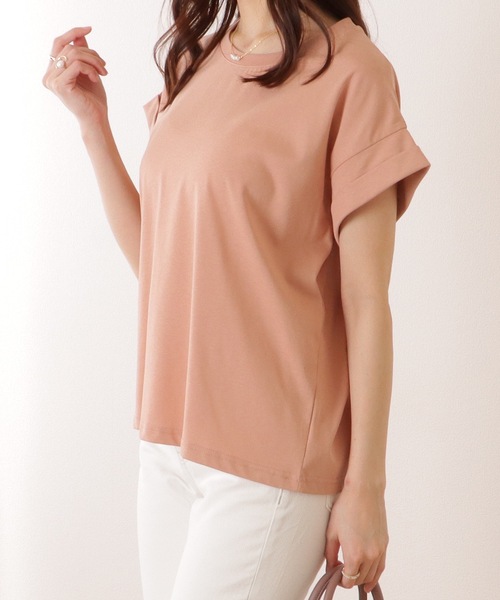 Lace Ladies(レースレディース)の「ソリッドカラー クルーネック ベーシック 半袖 プルオーバー(Tシャツ/カットソー・レディース・ブルー/ベージュ/ホワイト/グリーン/ピンク・M/L)」の20枚目の写真
