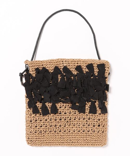 DouDou（ドゥドゥ）の「【WEB限定】ペーパー手編みリボントート（ハンドバッグ・レディース・ブラック/グレー・FREE）」の18枚目の写真