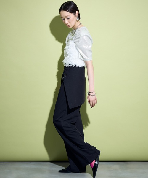 uyu.（ウユ）の「2way Wrap Slacks Pants / 2wayラップスラックスパンツ【uyu./ウユ】（スラックス・レディース・アイボリー/グレー/ブラック・M/S）」の8枚目の写真