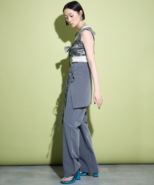 uyu.（ウユ）の「2way Wrap Slacks Pants / 2wayラップスラックスパンツ【uyu./ウユ】（スラックス・レディース・アイボリー/グレー/ブラック・M/S）」の13枚目の写真
