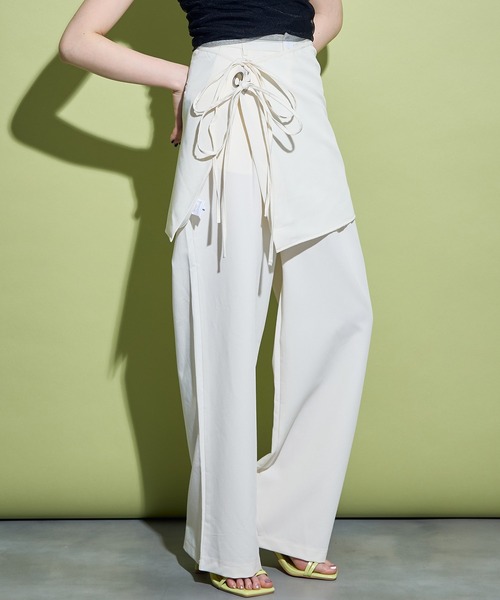 uyu.（ウユ）の「2way Wrap Slacks Pants / 2wayラップスラックスパンツ【uyu./ウユ】（スラックス・レディース・アイボリー/グレー/ブラック・M/S）」の7枚目の写真
