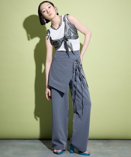 uyu.（ウユ）の「2way Wrap Slacks Pants / 2wayラップスラックスパンツ【uyu./ウユ】（スラックス・レディース・アイボリー/グレー/ブラック・M/S）」の12枚目の写真