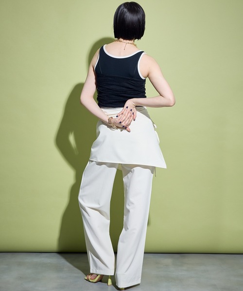 uyu.（ウユ）の「2way Wrap Slacks Pants / 2wayラップスラックスパンツ【uyu./ウユ】（スラックス・レディース・アイボリー/グレー/ブラック・M/S）」の6枚目の写真