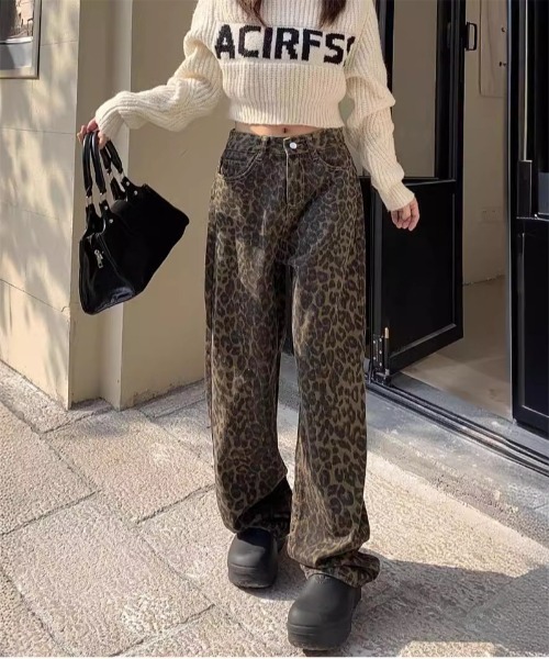 Adidas★Denim Pants デニムパンツ ワイド レオパード ヒョウ柄 レオパードワイドデニムパンツ – ANDOR ONLINE