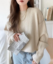 classicalelf | ゆるニットでほどよいあざと感。ふわもちドルマン袖ニットプルオーバー(ニット/セーター)
