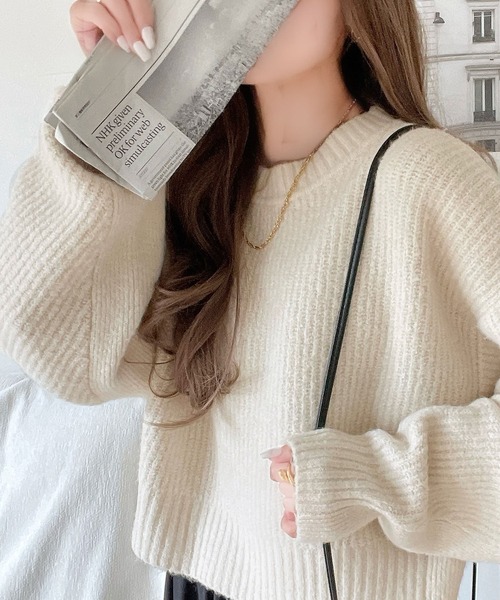 セール】ゆるニットでほどよいあざと感。ふわもちドルマン袖ニットプル