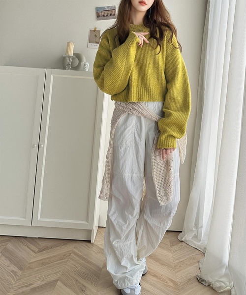 classicalelf（クラシカルエルフ）の「ゆるニットでほどよいあざと感。ふわもちドルマン袖ニットプルオーバー（ニット/セーター・レディース・チャコール/イエロー/グレイッシュベージュ/アイボリー・X-LARGE/LARGE/MEDIUM/SMALL）」の19枚目の写真