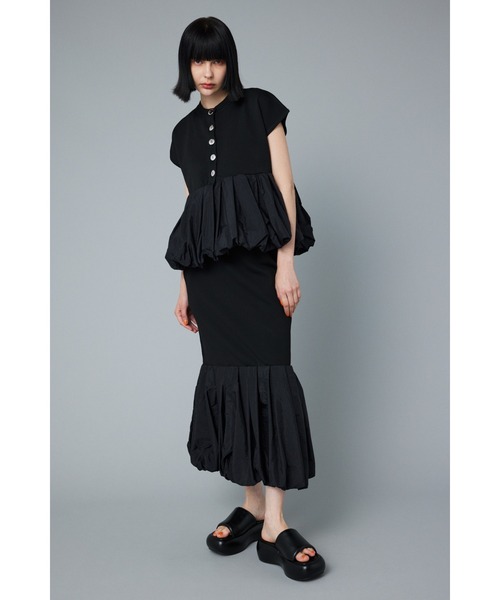 HeRIN.CYE（ヘリンドットサイ）の「Balloon hem skirt　　バルーンヘムスカート（スカート・レディース・ホワイト/ブラック/ブルー・FREE）」の3枚目の写真