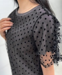 MODE ROBE（モードローブ）の「ドットチュールレイヤードTシャツ（Tシャツ/カットソー）」