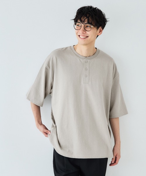 coca(coca)(コカ)の「メンズ ヘビーウェイトヘンリーネックTシャツ(Tシャツ/カットソー・メンズ・チャコール/ブラック/ホワイト/ライトグレー・M/L/XL)」の3枚目の写真